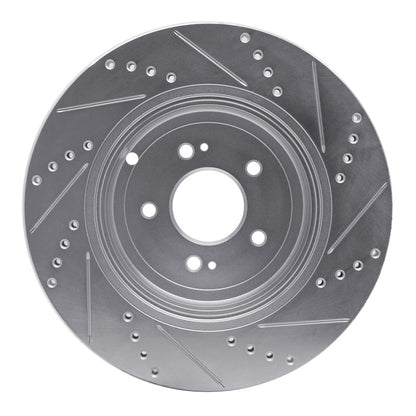 R1 Concepts R1 10-24 Jaguar XF Front Right Drilled & Slotted Silver Brake Rotor