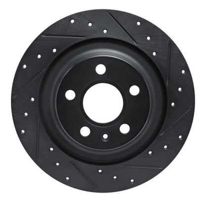 R1 Concepts R1 -25 Volvo XC40 Rear Right Drilled & Slotted Black Brake Rotor