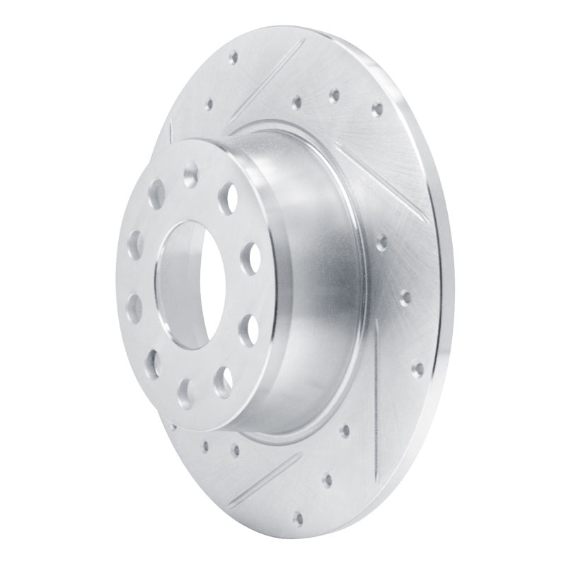 R1 Concepts R1 17-25 Audi Q2 (Mexico) Rear Left Drilled & Slotted Silver Brake Rotor