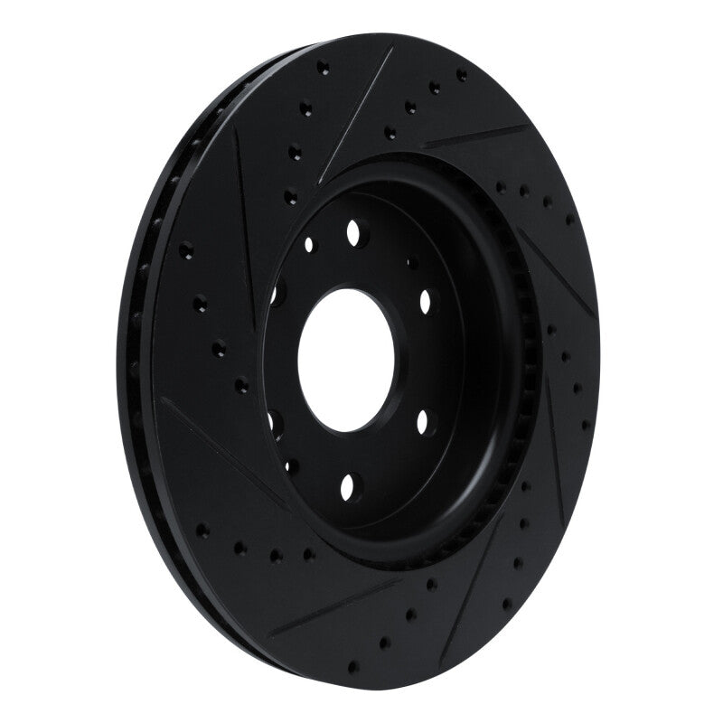 R1 Concepts R1 23-25 Chevrolet Colorado Front Right Drilled & Slotted Black Brake Rotor