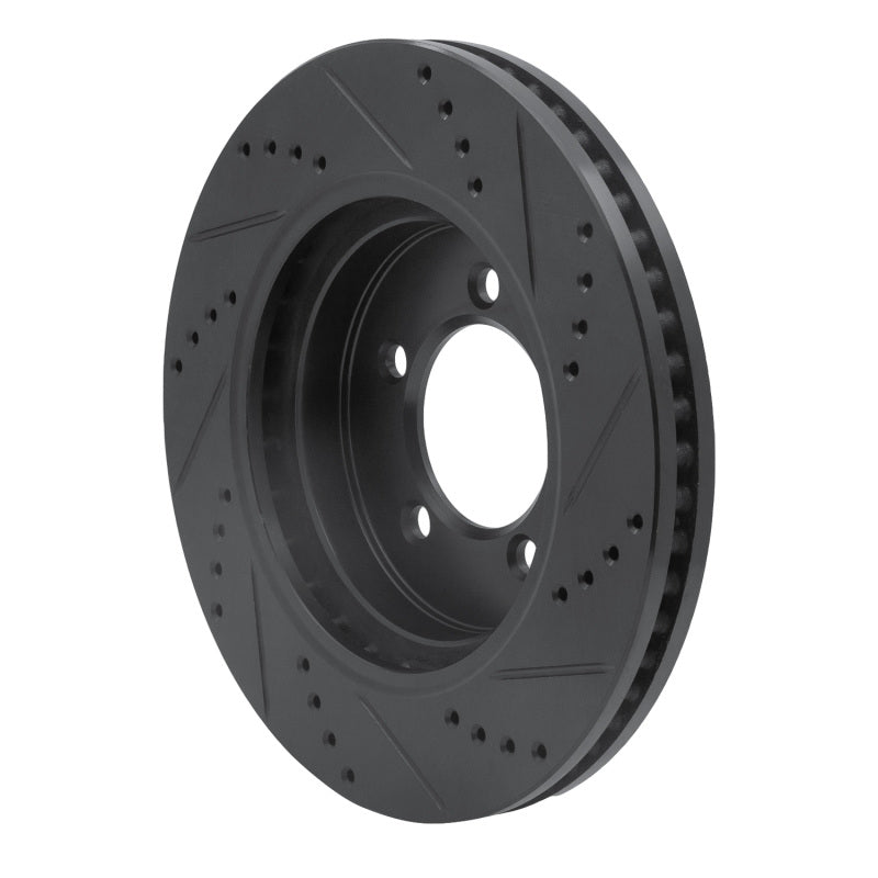 R1 Concepts R1 06-10 Ford Explorer Front Left Drilled & Slotted Black Brake Rotor