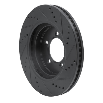 R1 Concepts R1 06-10 Ford Explorer Front Left Drilled & Slotted Black Brake Rotor
