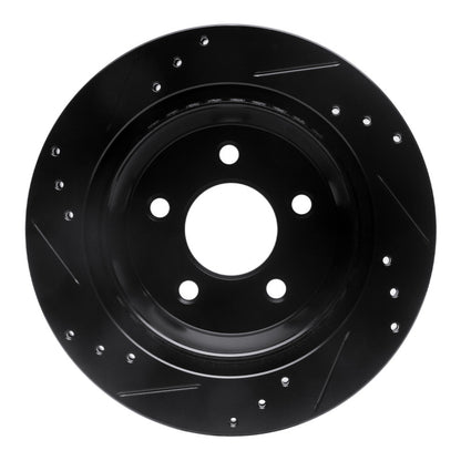 R1 Concepts R1 94-04 Ford Mustang Rear Right Drilled & Slotted Black Brake Rotor