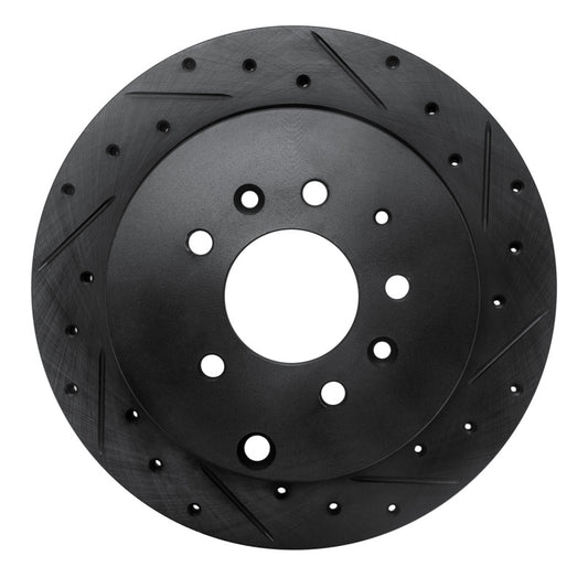 R1 Concepts R1 07-12 Ford Edge Rear Right Drilled & Slotted Black Brake Rotor