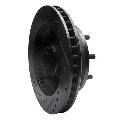 R1 Concepts R1 71-95 Chevrolet C20 Pickup Front Right Drilled & Slotted Black Brake Rotor