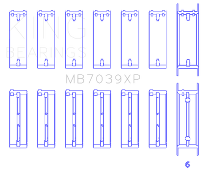 King Engine Bearings BMW M20/M50 2.0L/2.5L/2.7L (Size 0.5) Performance Main Bearing Set