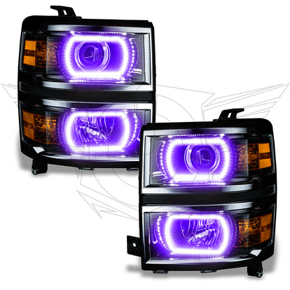 ORACLE Lighting Oracle Chevy Silverado 14-15 Halo Kit Projector Style - ColorSHIFT w/o Controller