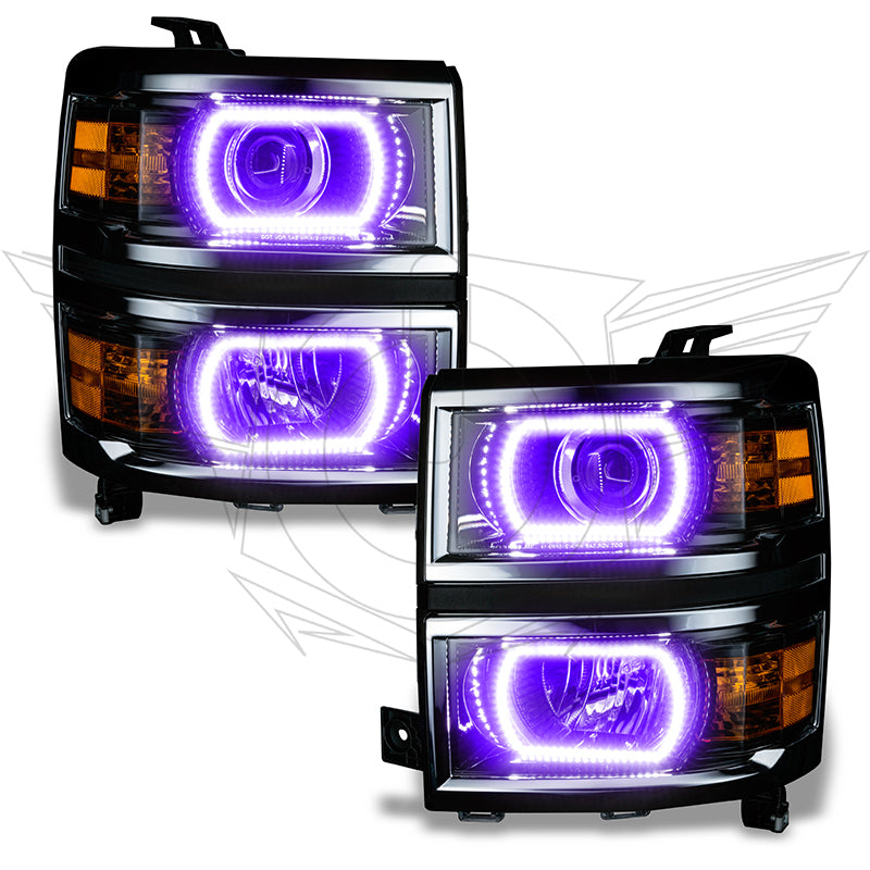 ORACLE Lighting Oracle Chevy Silverado 14-15 Halo Kit Projector Style - ColorSHIFT w/ BC1 Controller
