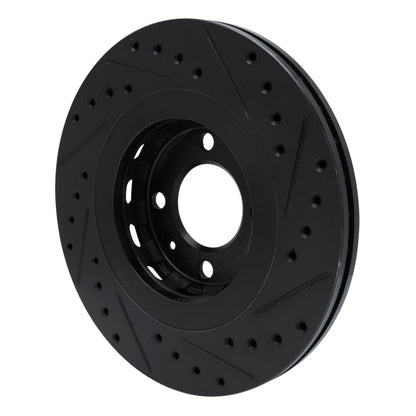 R1 Concepts R1 90-93 Volkswagen CORRADO Front Left Drilled & Slotted Black Brake Rotor