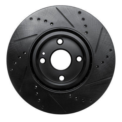 R1 Concepts R1 16-25 Fiat 124 Spider Front Left Drilled & Slotted Black Brake Rotor
