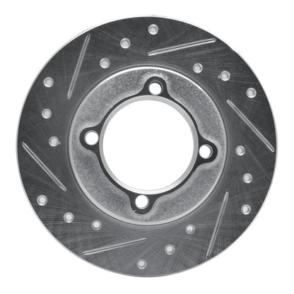 R1 Concepts R1 88-93 Ford Festiva Front Left Drilled & Slotted Silver Brake Rotor