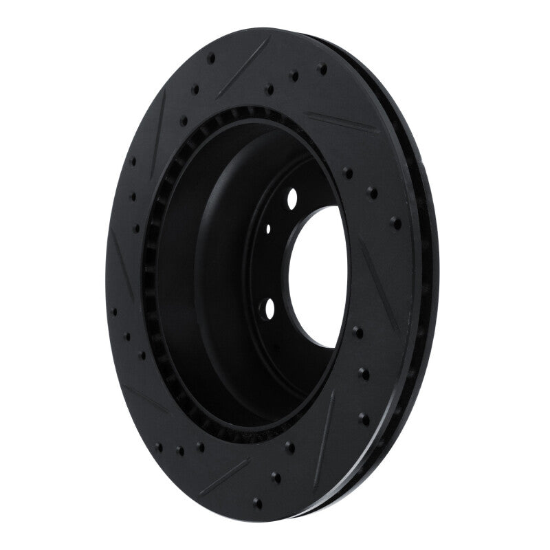 R1 Concepts R1 69-83 Porsche 911 Rear Right Drilled & Slotted Black Brake Rotor
