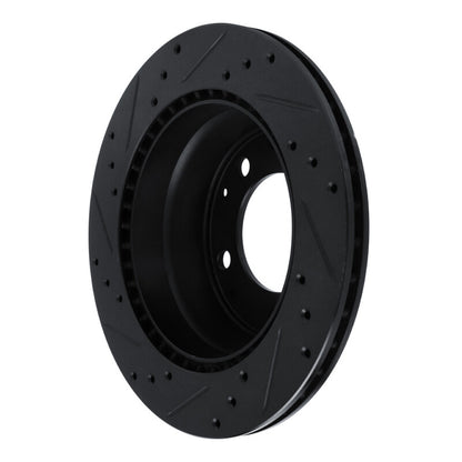 R1 Concepts R1 69-83 Porsche 911 Rear Right Drilled & Slotted Black Brake Rotor