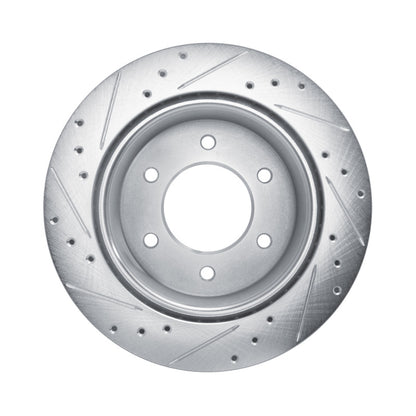 R1 Concepts R1 19-25 Ford BRONCO Rear Right Drilled & Slotted Silver Brake Rotor