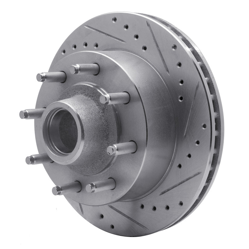 R1 Concepts R1 1986-1994 Ford E-250 Econoline Club Wagon Front Right Drilled & Slotted Silver Brake Rotor