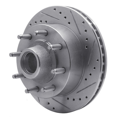 R1 Concepts R1 1986-1994 Ford E-250 Econoline Club Wagon Front Right Drilled & Slotted Silver Brake Rotor