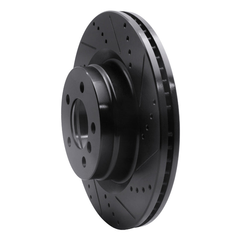 R1 Concepts R1 06-09 Land Rover Range Rover Front Right Drilled & Slotted Black Brake Rotor