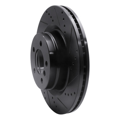 R1 Concepts R1 06-09 Land Rover Range Rover Front Right Drilled & Slotted Black Brake Rotor