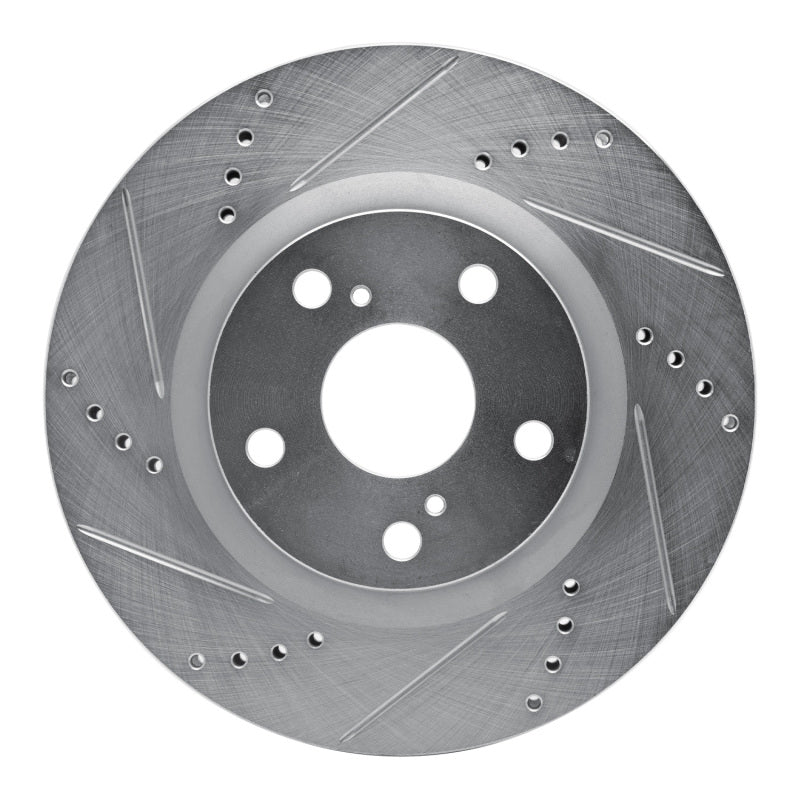 R1 Concepts R1 19-26 Jaguar F-Pace Rear Left Drilled & Slotted Silver Brake Rotor