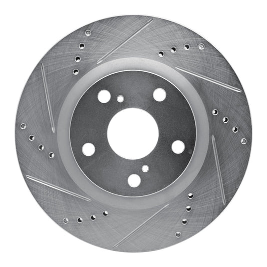 R1 Concepts R1 86-89 Toyota Van Front Left Drilled & Slotted Silver Brake Rotor