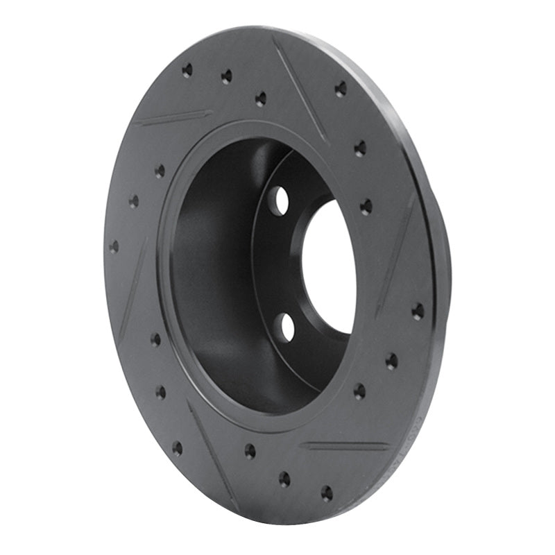 R1 Concepts R1 92-05 Audi A6 Quattro Rear Left Drilled & Slotted Black Brake Rotor