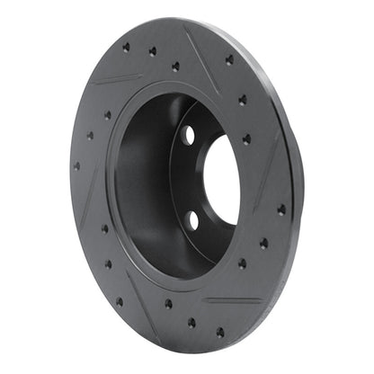 R1 Concepts R1 92-05 Audi A6 Quattro Rear Left Drilled & Slotted Black Brake Rotor