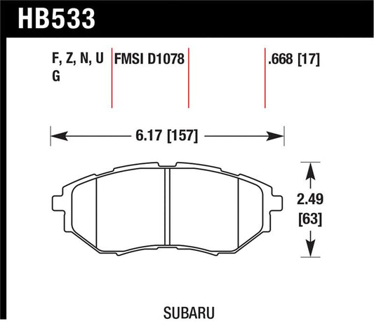 Hawk Performance Hawk 05-08 LGT D1078 HP+ Street Front Brake Pads