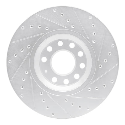 R1 Concepts R1 97-06 Audi A6 (USA/Canada) Front Left Drilled & Slotted Silver Brake Rotor