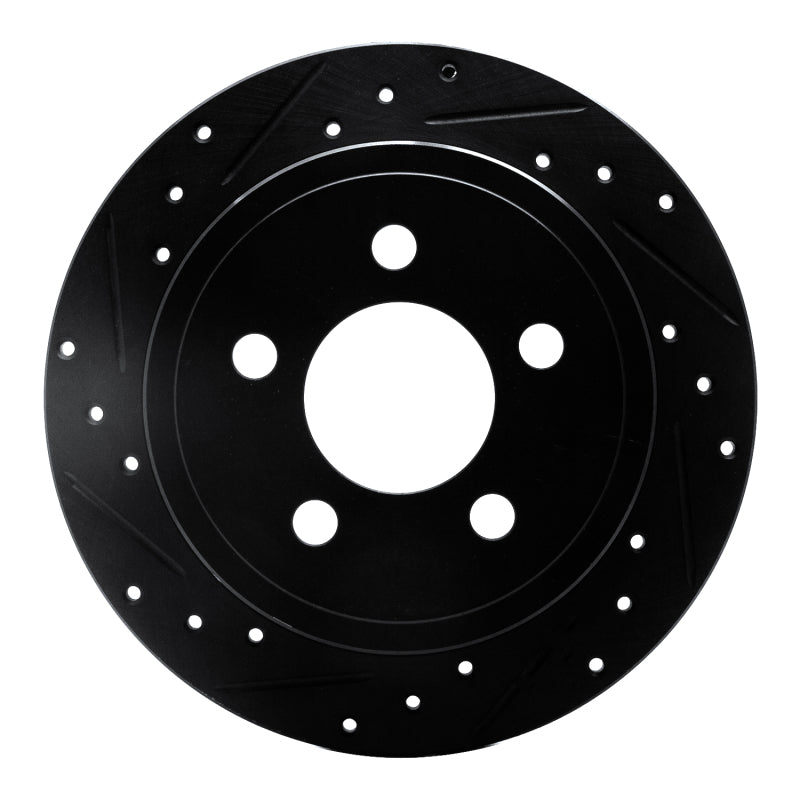 R1 Concepts R1 03-07 Jeep Liberty Rear Left Drilled & Slotted Black Brake Rotor