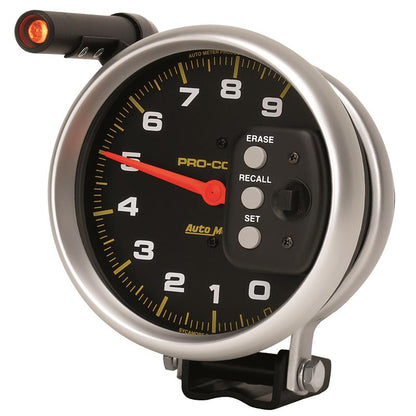 AutoMeter Gauge Tach 5in. 9K RPM Pedestal W/ Quick Lite & Peak Memory Pro-Comp