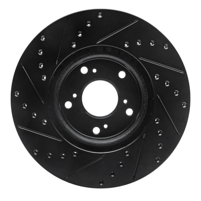 R1 Concepts R1 02-15 Acura ILX Front Right Drilled & Slotted Black Brake Rotor