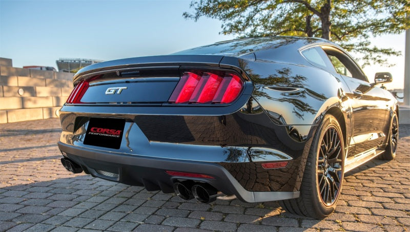 CORSA Performance Corsa 2015-2017 Ford Mustang GT 5.0 3in Axle Back Exhaust Black Quad Tips (Sport)