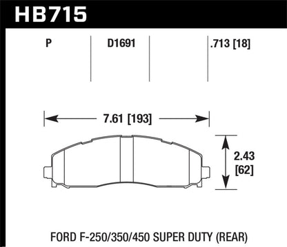 Hawk Performance Hawk 2015 Ford F-250/350/450 Super Duty Rear Brake Pads