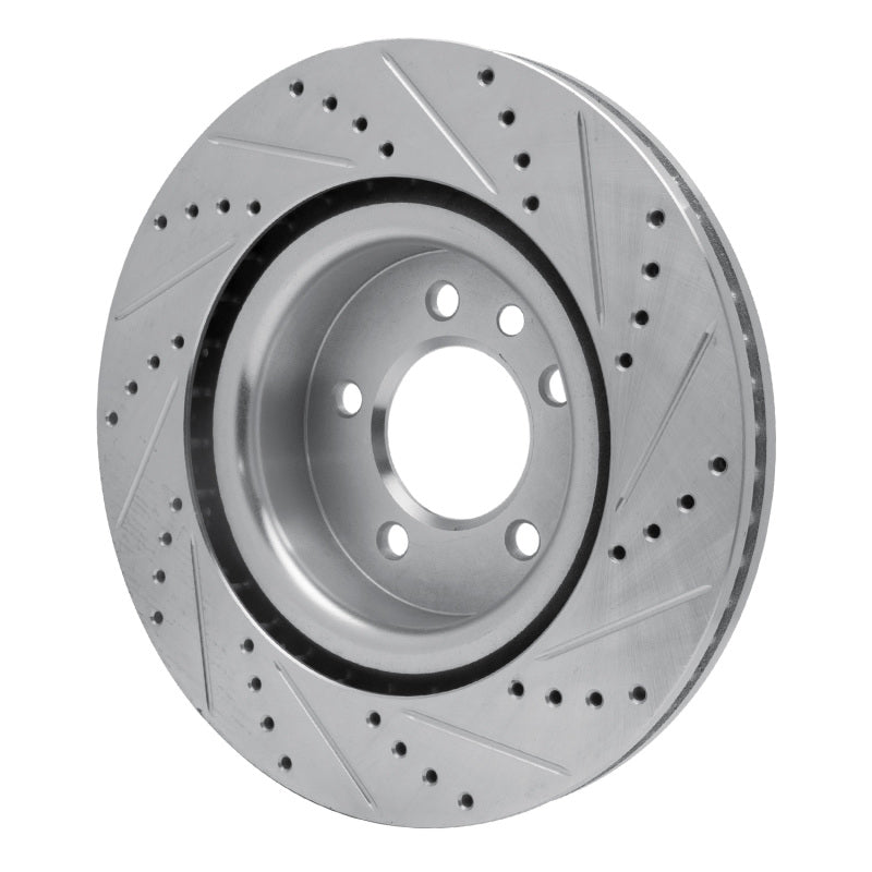 R1 Concepts R1 05-09 Land Rover LR3 Front Left Drilled & Slotted Silver Brake Rotor
