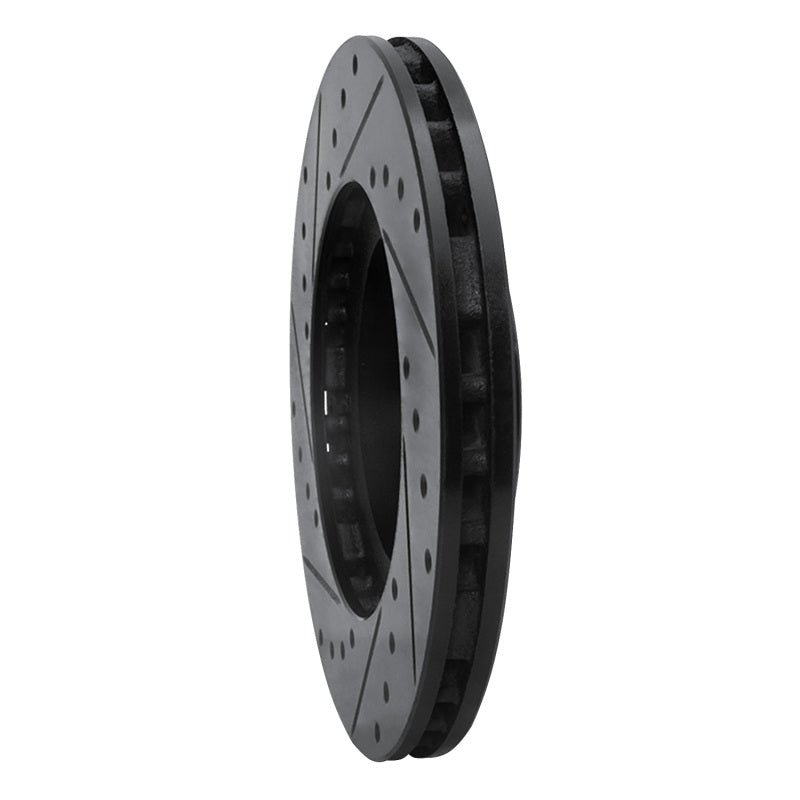 R1 Concepts R1 87-91 Lexus ES250 Front Right Drilled & Slotted Black Brake Rotor