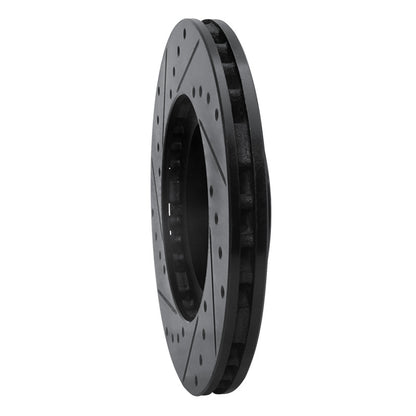 R1 Concepts R1 87-91 Lexus ES250 Front Right Drilled & Slotted Black Brake Rotor