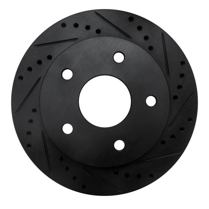 R1 Concepts R1 00-01 Dodge Ram 1500 Pickup Front Right Drilled & Slotted Black Brake Rotor