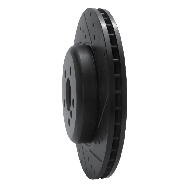 R1 Concepts R1 17-25 BMW 330I Front Right Drilled & Slotted Black Brake Rotor