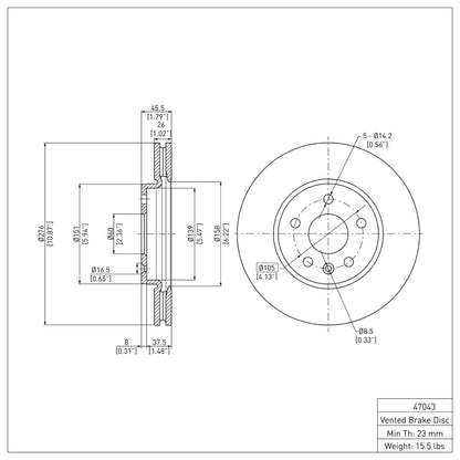 DFC 11-23 Chevrolet Sonic (USA/Canada) Front Brake Rotor