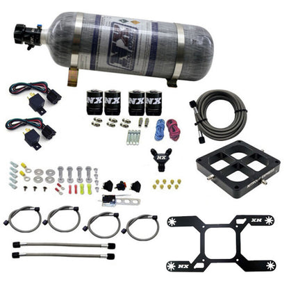 Nitrous Express Dominator Dual Stage Billet Crossbar Nitrous Kit (50-300 & 100-500HP) w/Comp Bottle