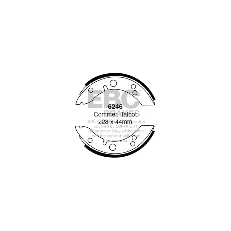 EBC 6246 Commer Dodge Hillman Singer Front/Rear Brake Shoes 1 | ML Performance US Car Parts