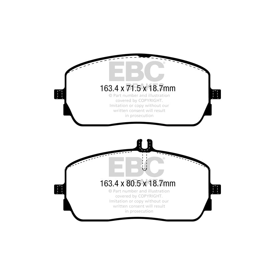 EBC DP52390NDX Mercedes-Benz W/V177 W247 W/C167 Bluestuff NDX Front Brake Pads  - CBI/TRW Caliper 2 | ML Performance US Car Parts
