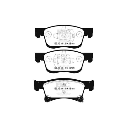 EBC PD01KF1713 Brake Pad & Disc Kit 2 | ML Performance US Car Parts