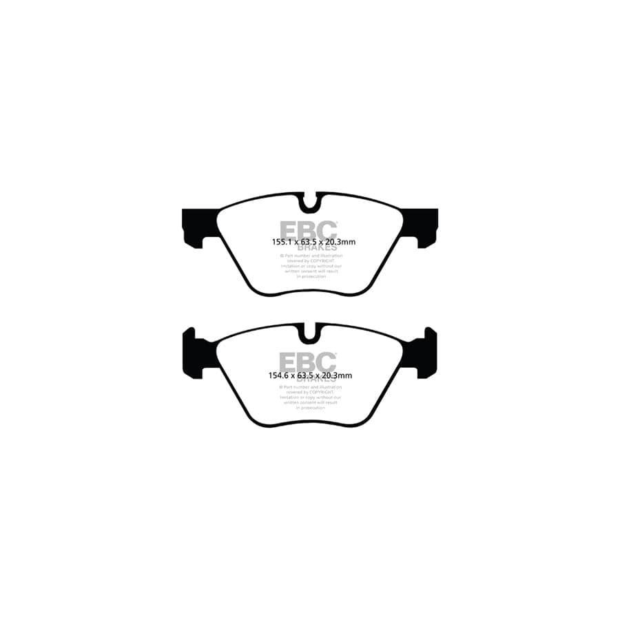 EBC PD01KF195 BMW E91 E92 E93 Greenstuff Front Brake Pad & Plain Disc Kit  - ATE Caliper 2 | ML Performance US Car Parts