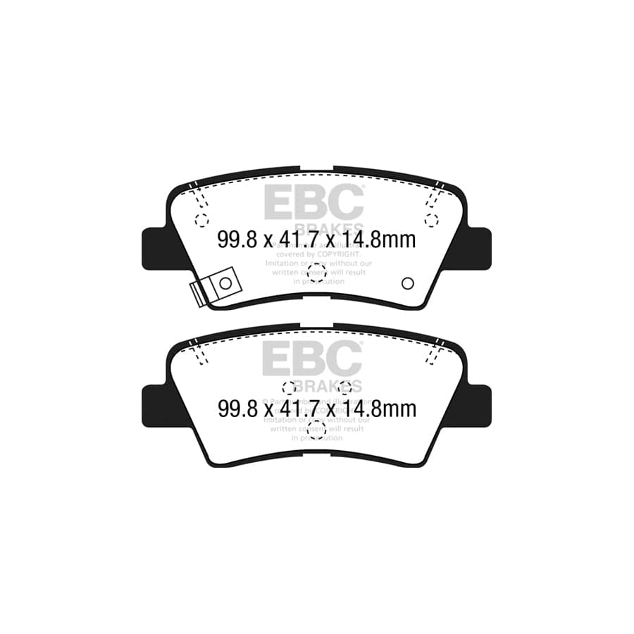 EBC PD01KR378 Hyundai Kia Greenstuff Rear Brake Pad & Plain Disc Kit (Inc. Veloster & Soul) 2 | ML Performance US Car Parts