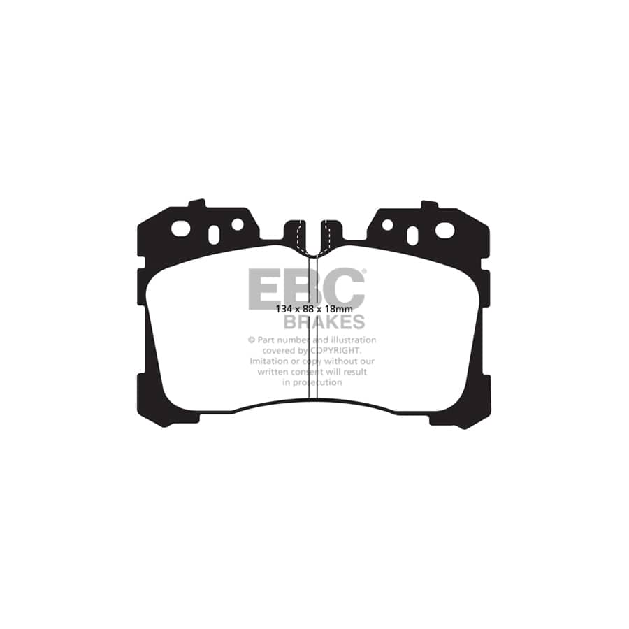 EBC PD02KF281 Lexus LS460 (XF40) Redstuff Front Brake Pad & Plain Disc Kit - Advics Caliper 2 | ML Performance US Car Parts