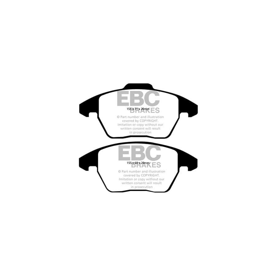 EBC PD03KF363 Citroen Peugeot Yellowstuff Front Brake Pad & Plain Disc Kit - Bosch/Girling/TRW Caliper 2 | ML Performance US Car Parts