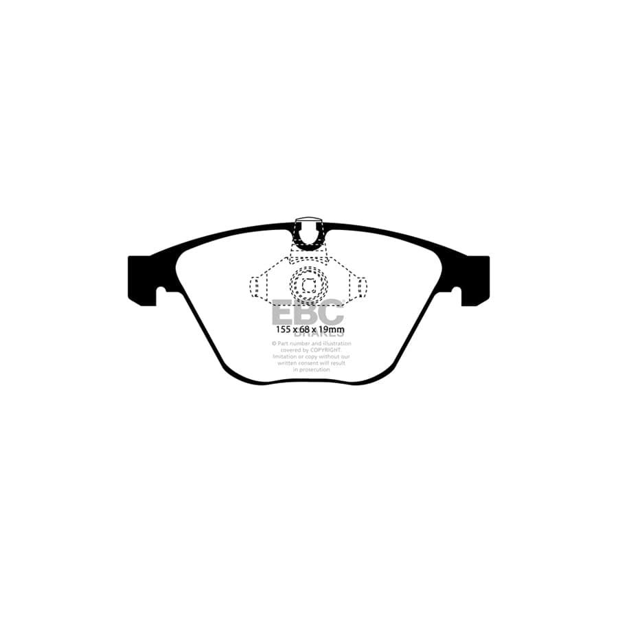EBC PD04KF436 BMW E65 E66 E67 Bluestuff Front Brake Pad & Plain Disc Kit - ATE Caliper 2 | ML Performance US Car Parts