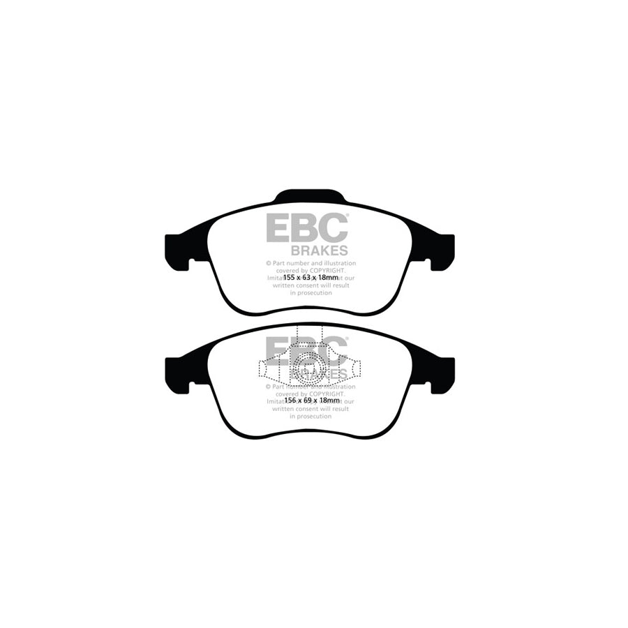 EBC PD06KF523 Renault Greenstuff Front Brake Pad & USR Disc Kit - ATE Caliper (Inc. Laguna & Latitude) 2 | ML Performance US Car Parts