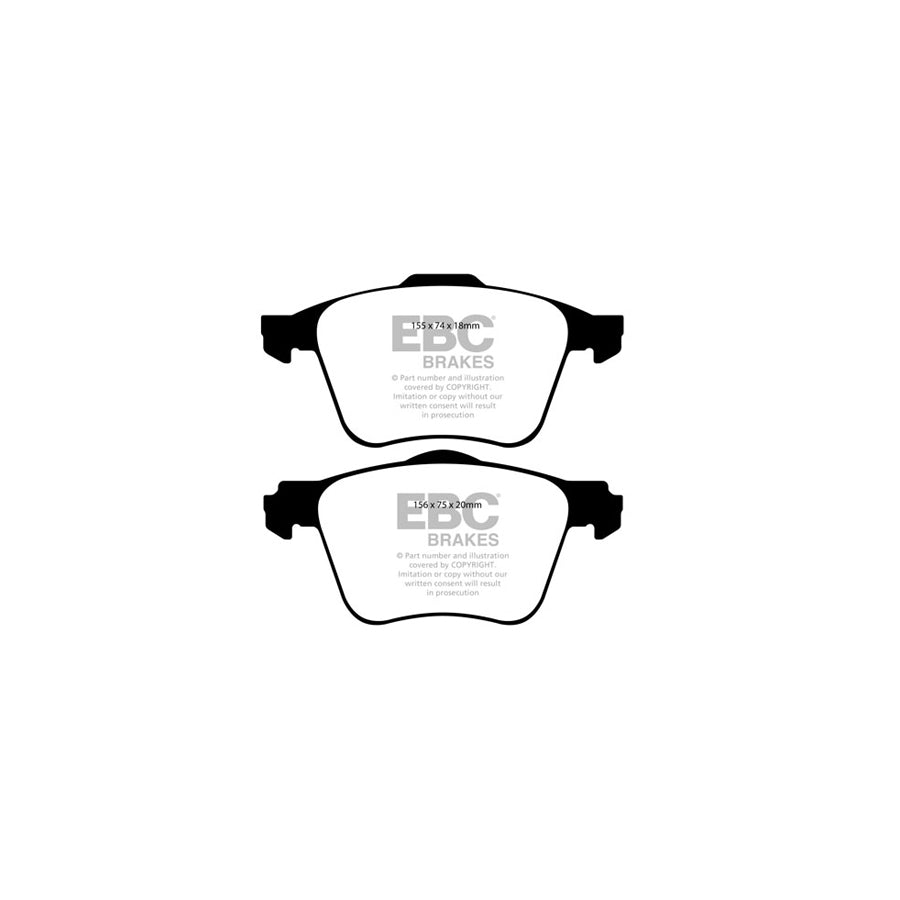 EBC PD07KF111 Volvo Redstuff Front Brake Pad & USR Disc Kit - TRW Caliper 2 | ML Performance US Car Parts